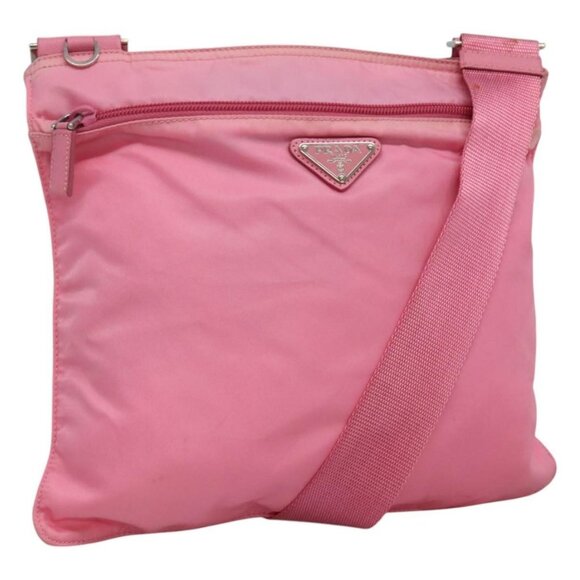 PRADA Shoulder Bag Nylon Pink Silver Auth hk2215 - Picture 1 of 16